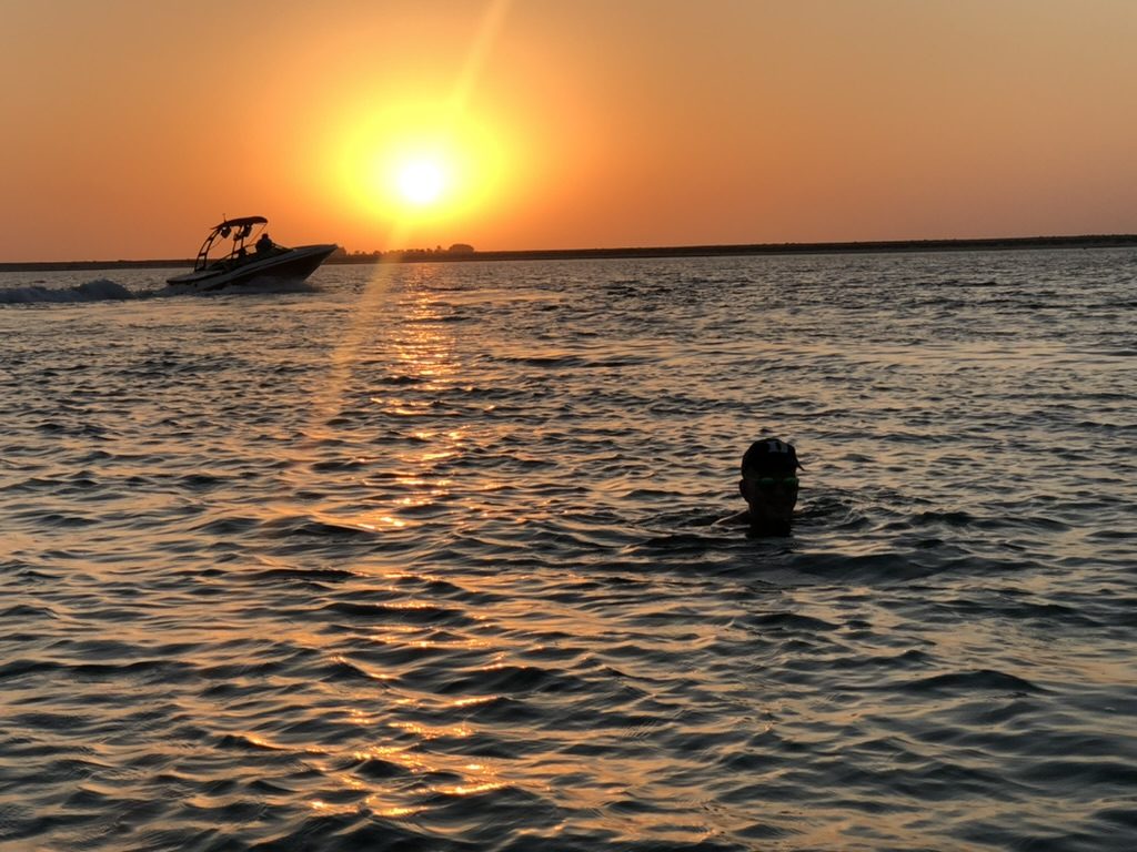 Sunset run on the water