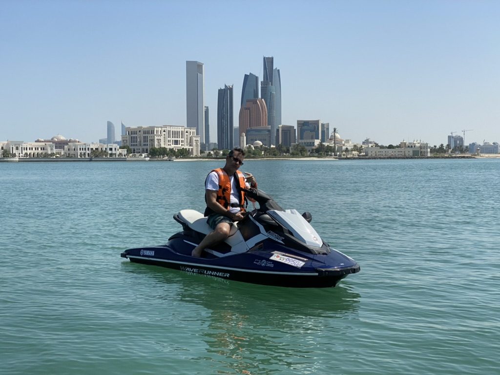 Yamaha WaveRunner with the Abu Dhabi skyline